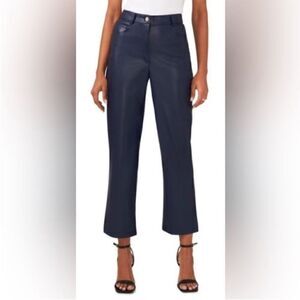 New Halogen® 5-Pocket Faux Leather Pants in Classic Blue Size 16